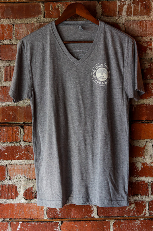 Short Sleeve V-Neck Shirt (GREY)