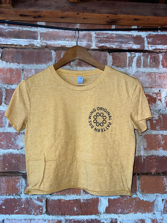 Antique Gold Short Sleeve Crop Top