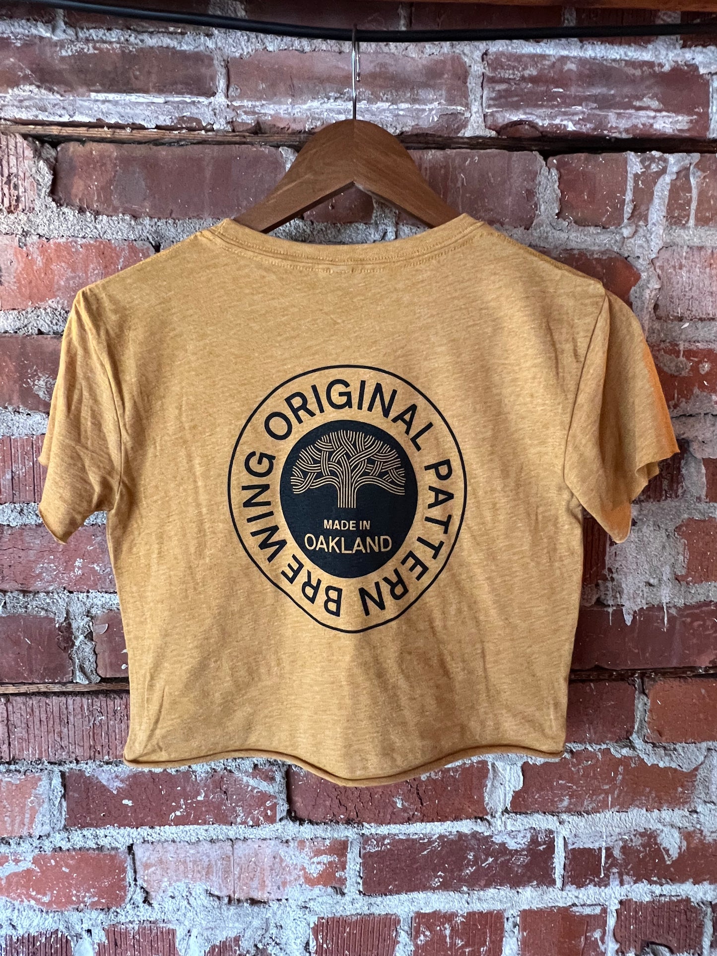 Antique Gold Short Sleeve Crop Top