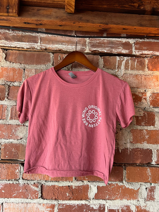 Dusty Rose Short Sleeve Crop Top